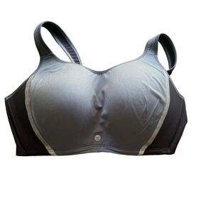 Livi Active 42 DDD Gray Reflective Medium Support Full Coverage No Wire Bra